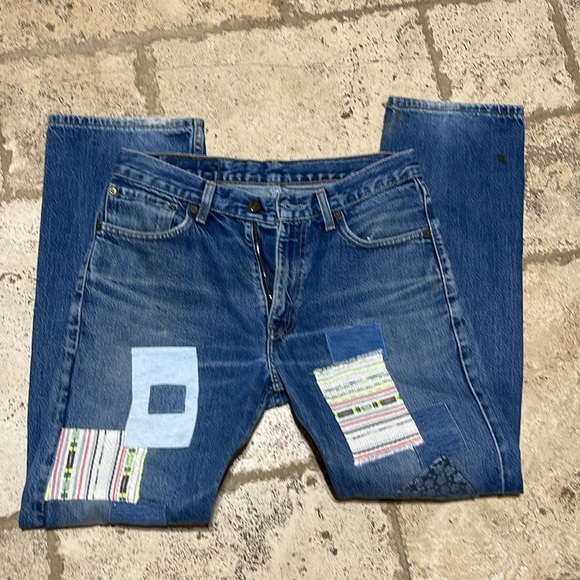 Men’s 561 vintage 90’s  patch work denim Levi’s Size 32x32 - Picture 13 of 17